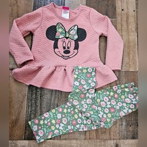 Disney Junior Minnie Mouse Pink Quilted Outfit 3T